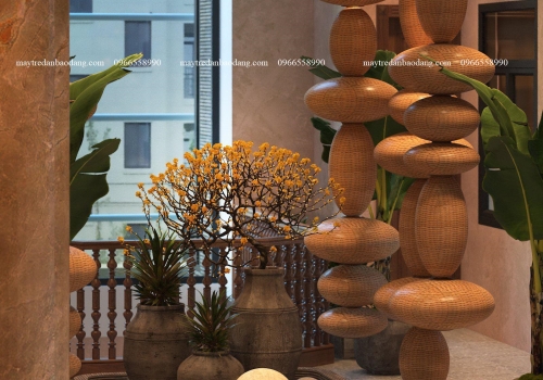 TRỤ DECOR MÂY TRE