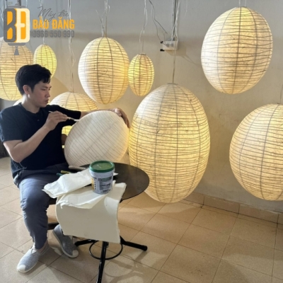 LỒNG ĐÈN MÂY TRE GIẤY DÓ HÌNH TRÒN