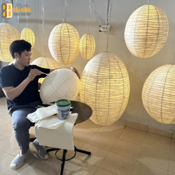 LỒNG ĐÈN MÂY TRE GIẤY DÓ HÌNH TRÒN