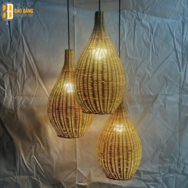 ĐÈN THẢ TRẦN MÂY TRE HÌNH LỌ