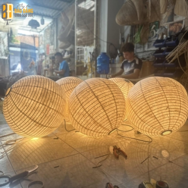 LỒNG ĐÈN MÂY TRE GIẤY DÓ HÌNH TRÒN