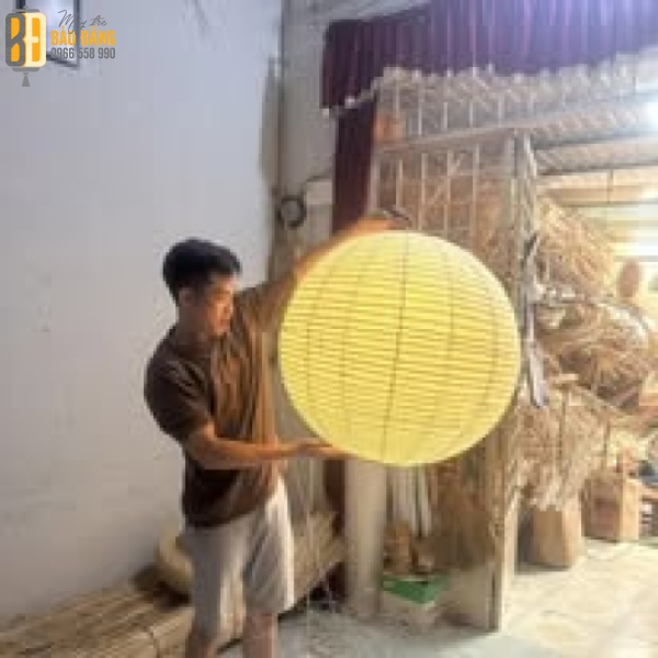 LỒNG ĐÈN MÂY TRE GIẤY DÓ HÌNH TRÒN