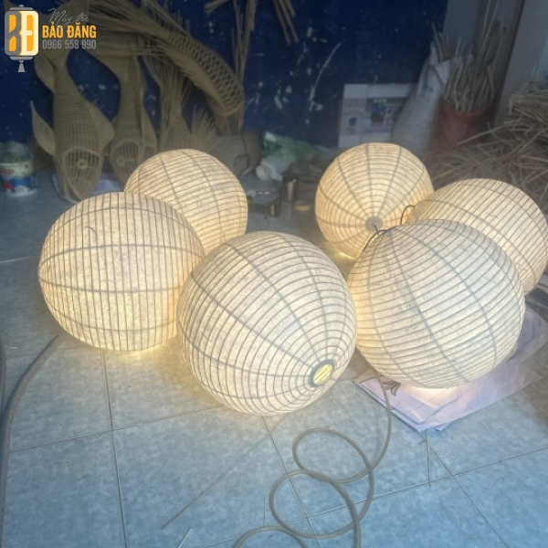LỒNG ĐÈN MÂY TRE GIẤY DÓ HÌNH TRÒN