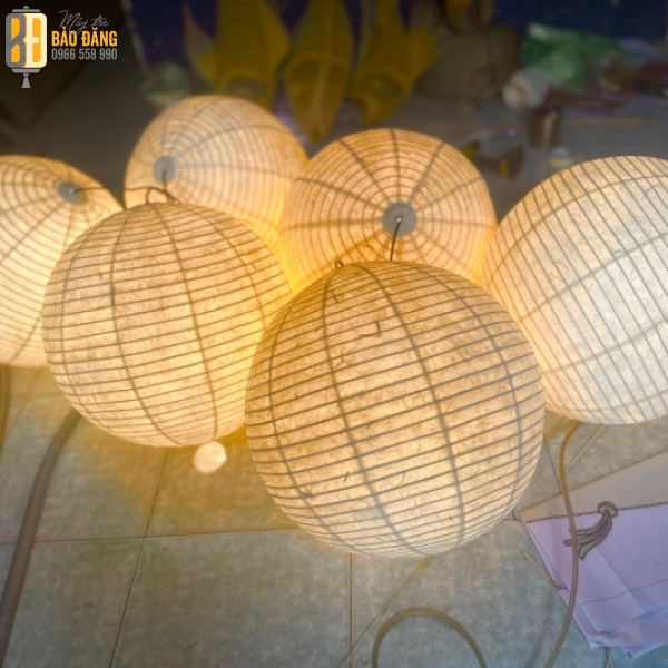 LỒNG ĐÈN MÂY TRE GIẤY DÓ HÌNH TRÒN